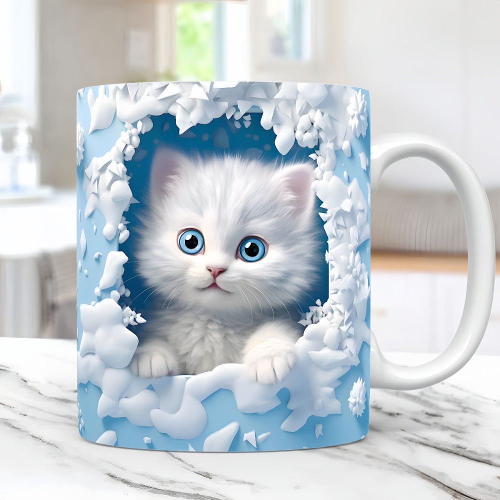 🎁Kreativní hrnek na kávu s kočkou, vynikající dárek-4097283