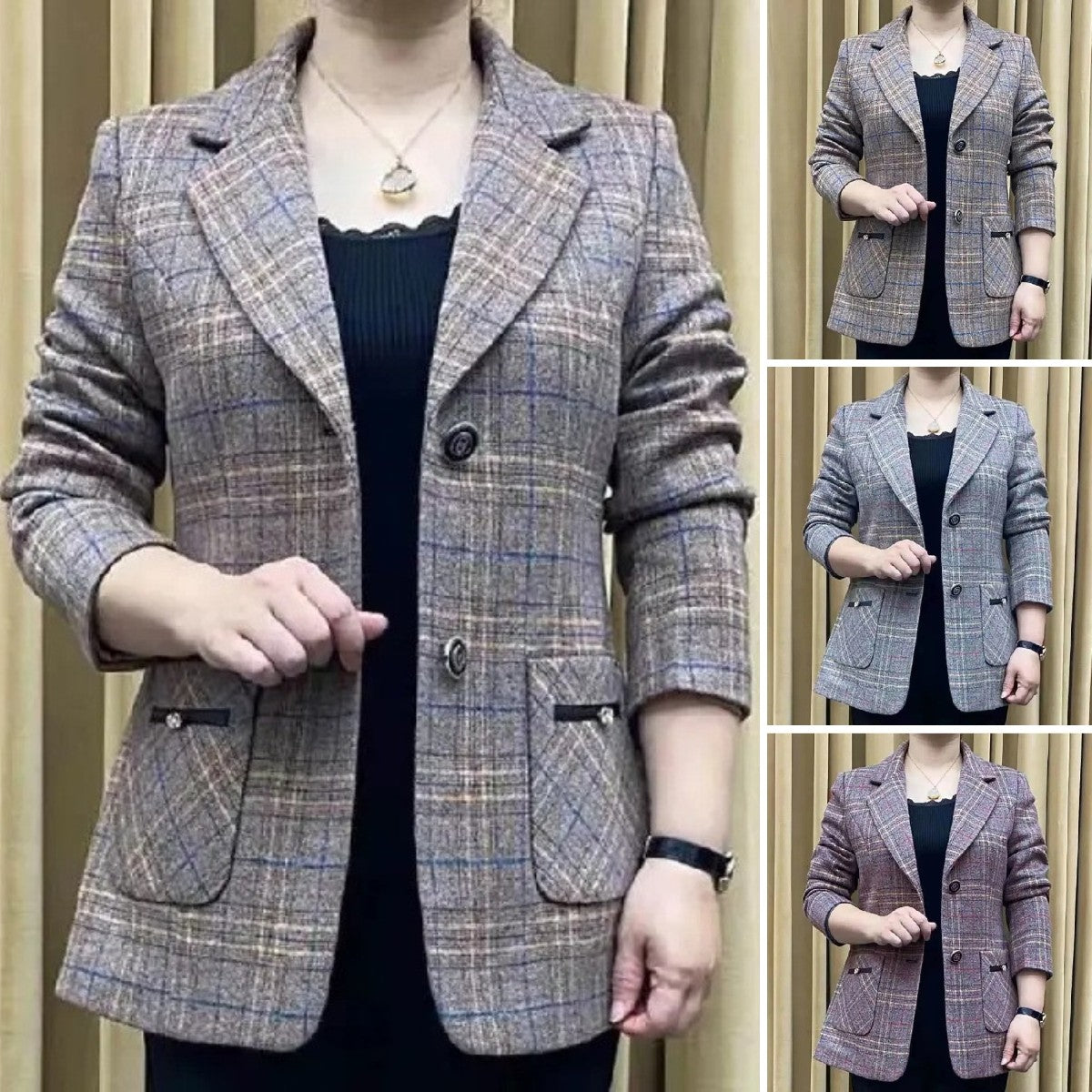✨🧥【M-4XL】Nová podzimní a zimní klopová dámská bunda