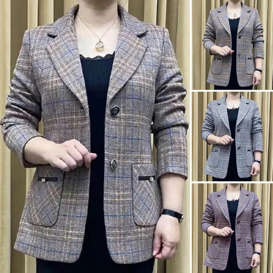 ✨🧥【M-4XL】Nová podzimní a zimní klopová dámská bunda