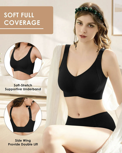 😍【Paquete de 2】Sujetador inalámbrico de una pieza para mujer❤️【40-95 kg】