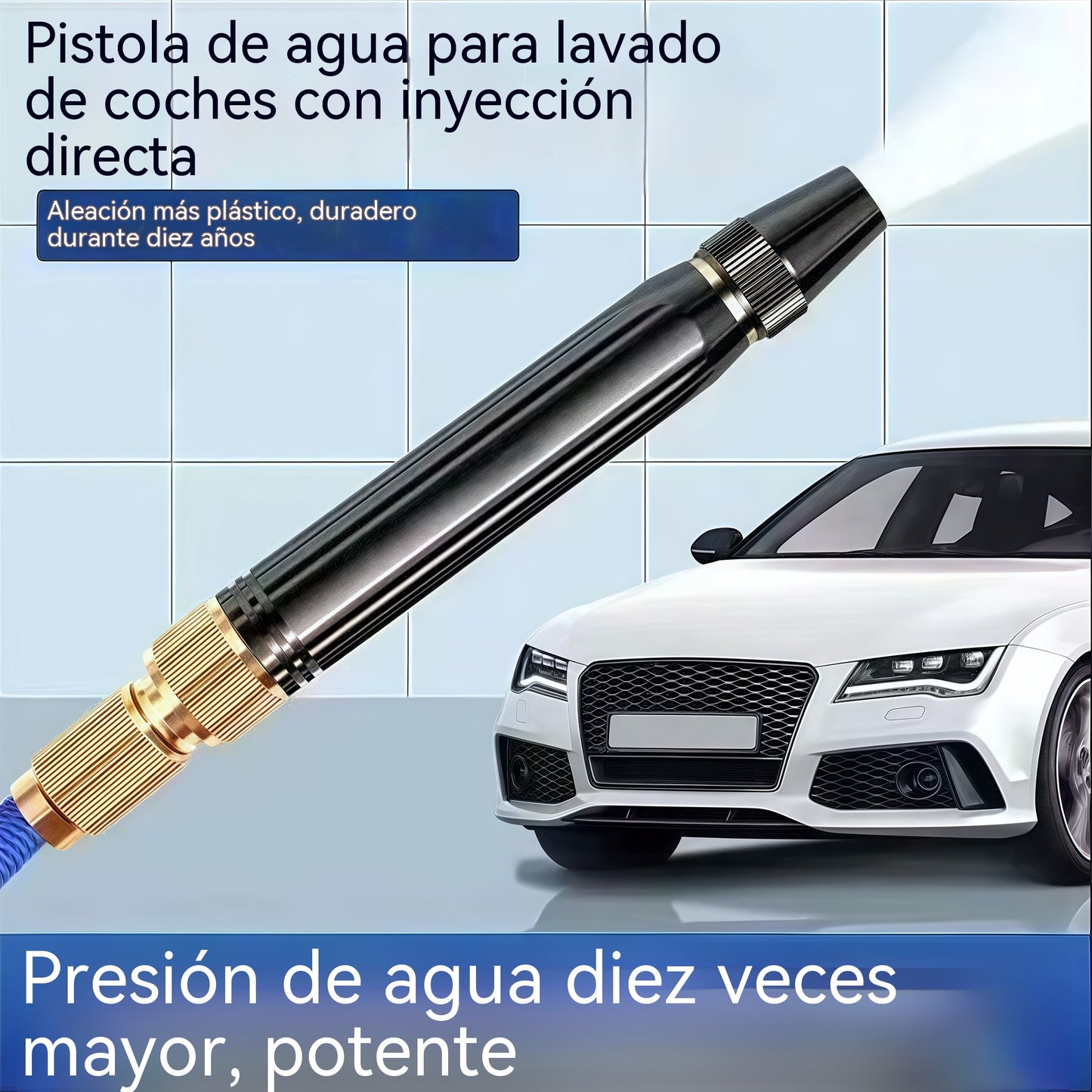 🚿 🔥¡Último día de la oferta especial! 🔥💧 Pistola de agua a alta presión: para lavar coches, jardinería, 10 veces más presión, múltiples funciones ⚡_4296338