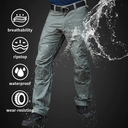 👖【S-5XL】Voděodolné outdoorové taktické kalhoty odolné proti opotřebení s více kapsami-3730507