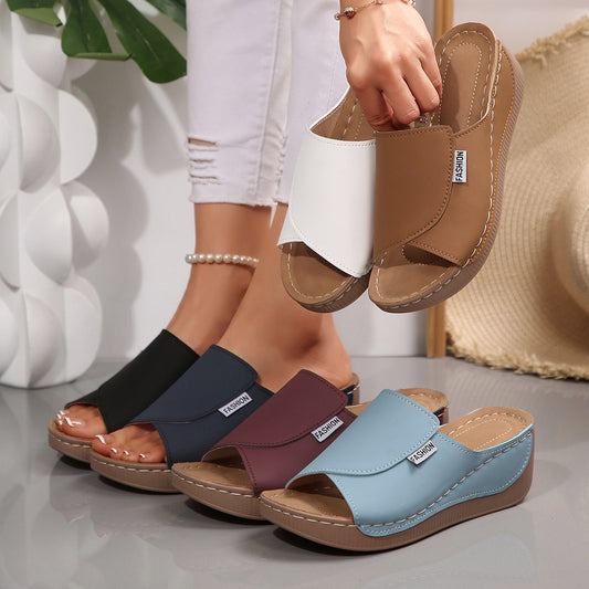 [Nuevos productos 2026] [36-43] Zapatillas de cuña con suela gruesa para mujer-E