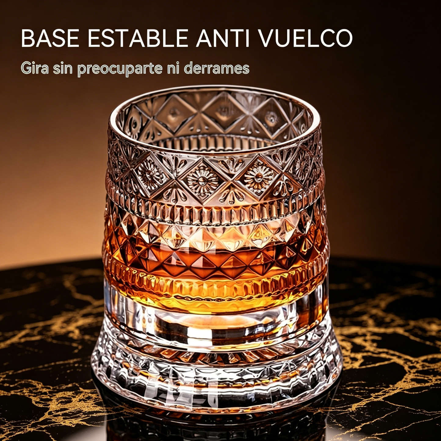 🥛💎Vaso de whisky giratorio 360°