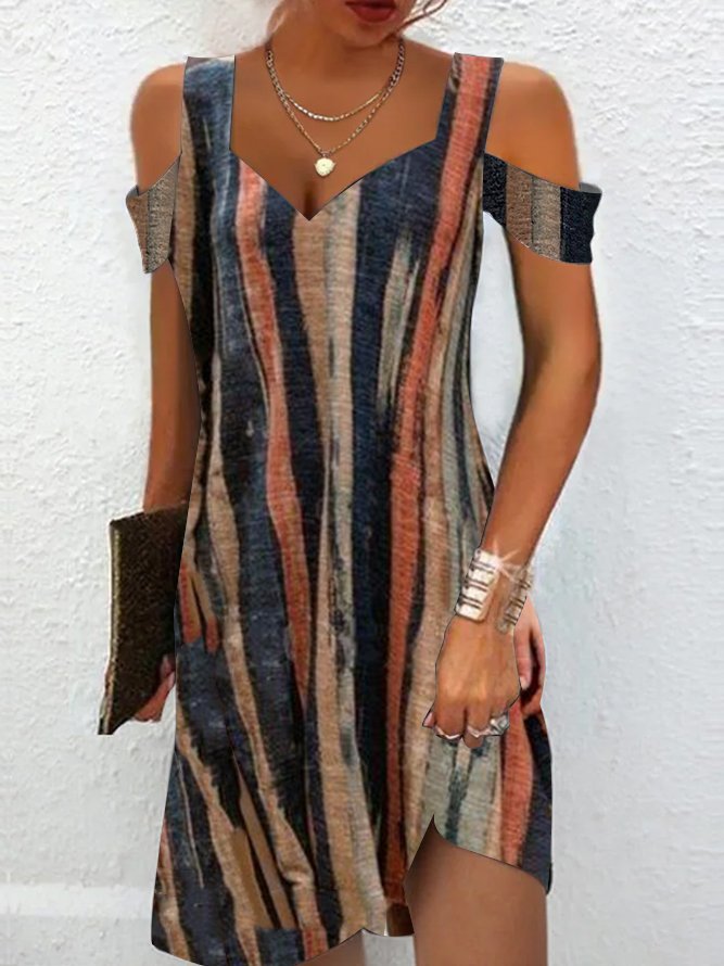 👗 🔥🔥👗【Koupit 1 a získat 1 zdarma】Letní nové módní šaty s potiskem a výstřihem do V pro rok-4025679