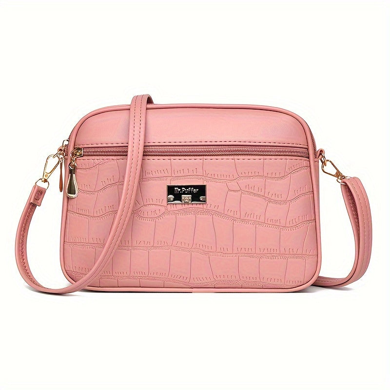 👜🔥Módní embosovaná dámská crossbody kabelka s krokodýlem 729-9432