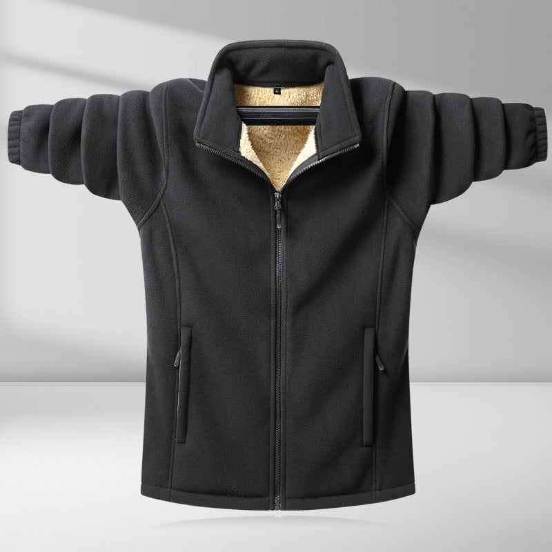 【M-6XL】imní bunda z polar fleecu pro větší velikosti, módní teplá bunda