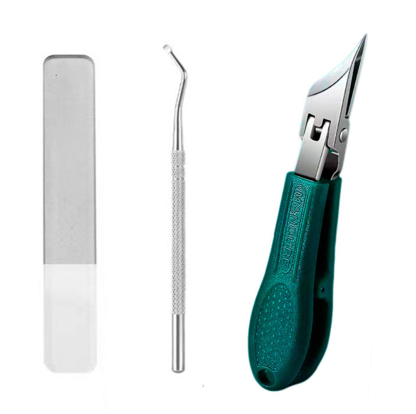 【Juego de 3 piezas】✂️💅 Nuevos alicates ultrafinos en ángulo para uñas, herramientas de manicura para el hogar