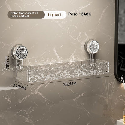 🍽️🧺🔥Compra uno y llévate otro gratis🔥 Estante de almacenamiento con ventosa sin perforaciones, elegante estante de drenaje ondulado, adecuado para cocina y baño