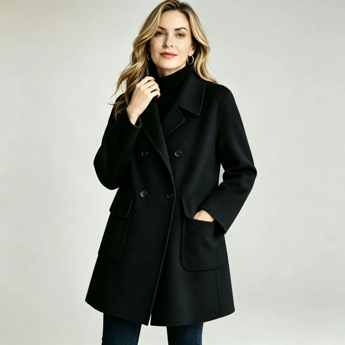 Descuentos especiales del 50 %: abrigo de cachemir de doble cara, nuevo y de alta calidad, para otoño e invierno; ideal para varias temporadas.