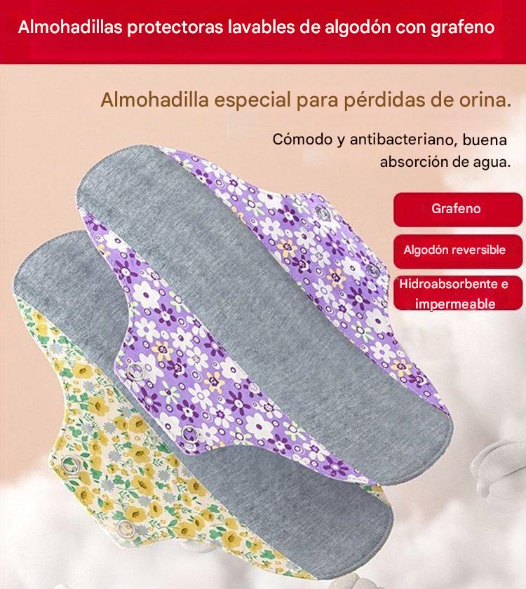 🔥🌈【5 piezas】 Almohadilla antibacteriana de algodón y grafeno lavable
