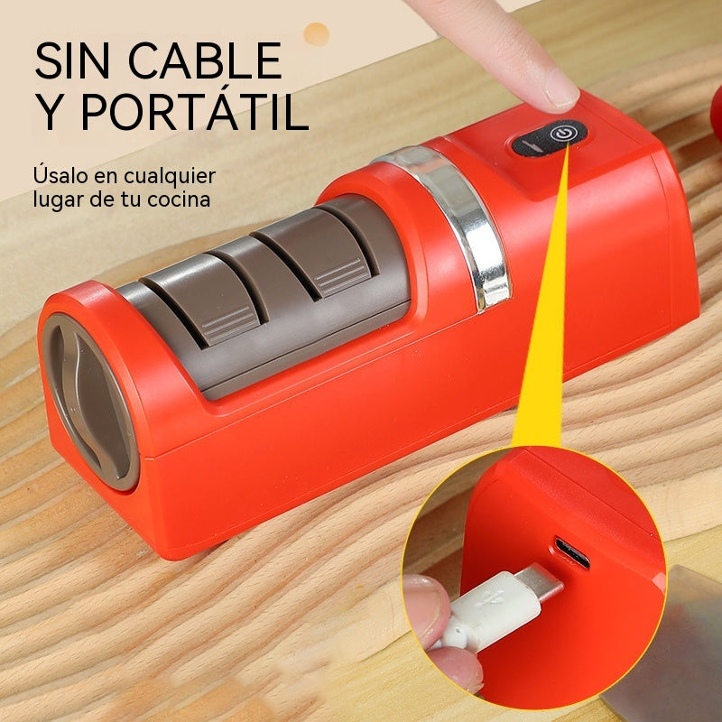 ⏳ ¡40% de descuento! 🔪 Afilador de cuchillos eléctrico inalámbrico multifuncional, recargable