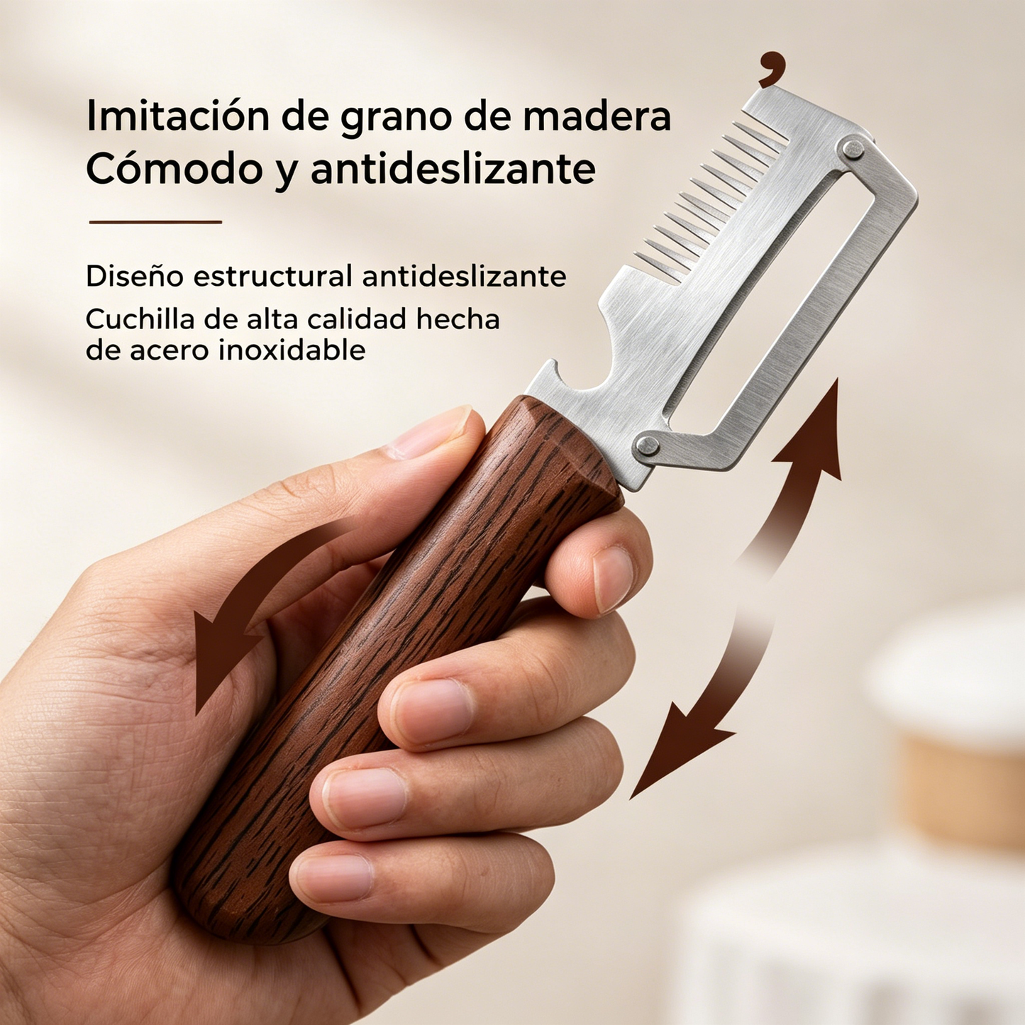 ✅Compra 1, llévate 1 gratis (2 artículos) 🧅🔪 Pelador de cocina multifuncional 3 en 1: ¡Pela, corta y abre botellas! 🔥