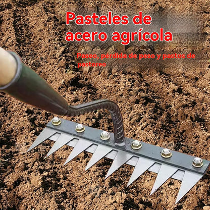 Rastrillos para maleza con púas de acero al carbono para jardín: duraderos, con agarre ergonómico y para desherbar de manera eficiente 🌱