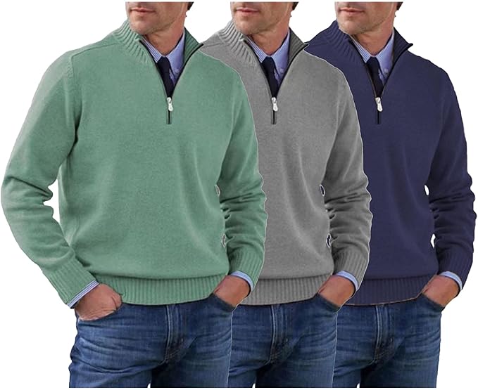 【L-5XL】Népszerű meleg pulóverek szabadalmi zárral az őszre és télre -4178586