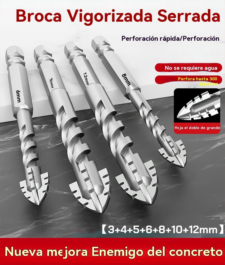 🥇【3+4+5+6+8+10+12mm】Broca excéntrica de acero de tungsteno superduro de séptima generación con borde dentado