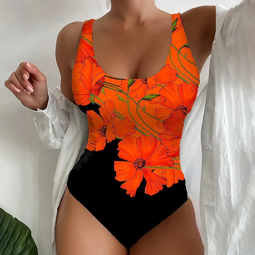 【M~8XL】Sexy jednodílné plavky s pruhovaným vzorem