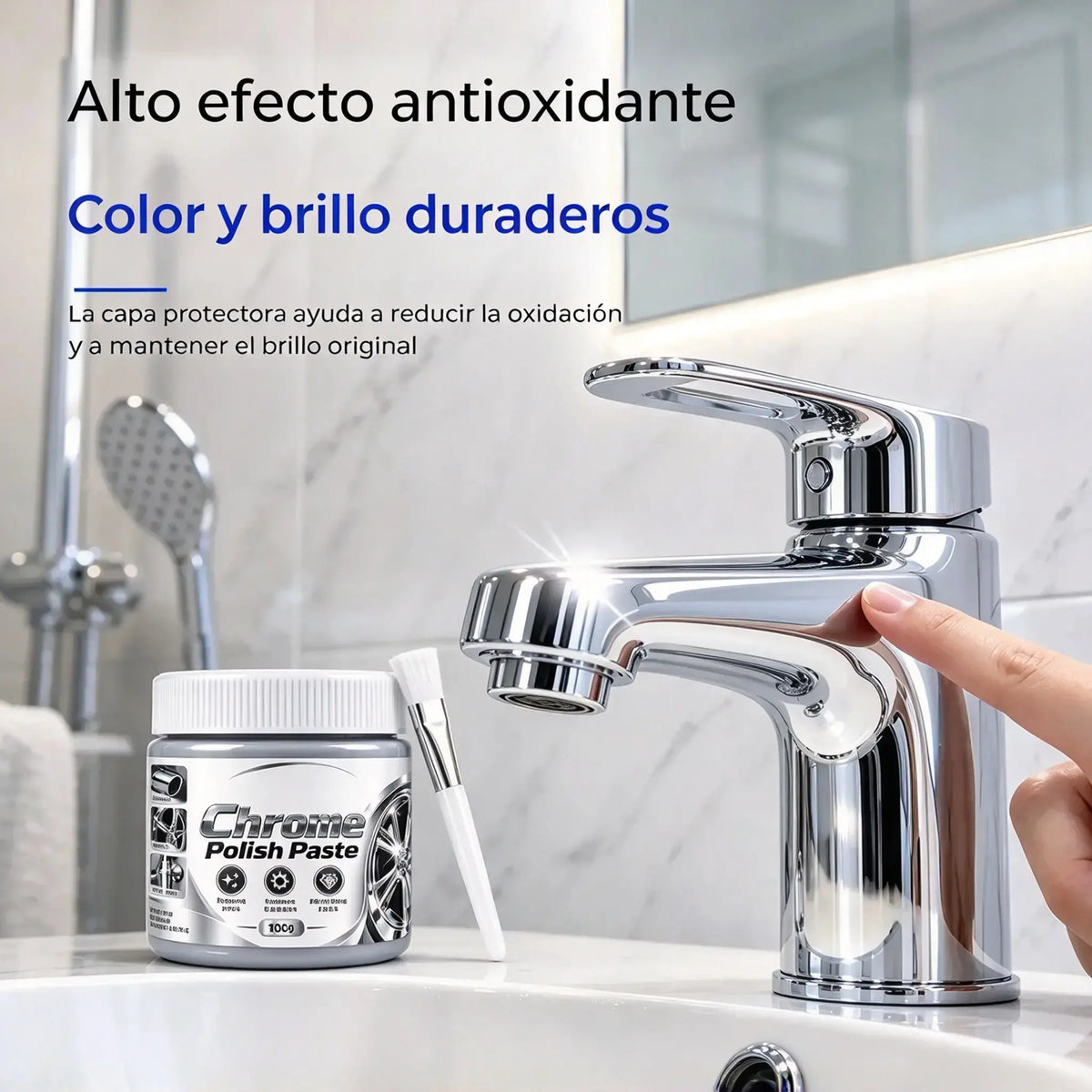 🔥3 artículos por 29 euros🛡️Pasta para pulir y restaurar cromo (incluye cepillo)