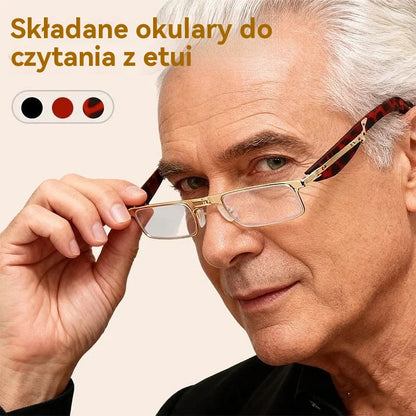 🔥【Kup 1, a 1 dostaniesz gratis】Składane okulary do czytania z filtrem światła niebieskiego i etui na okulary - 4226182