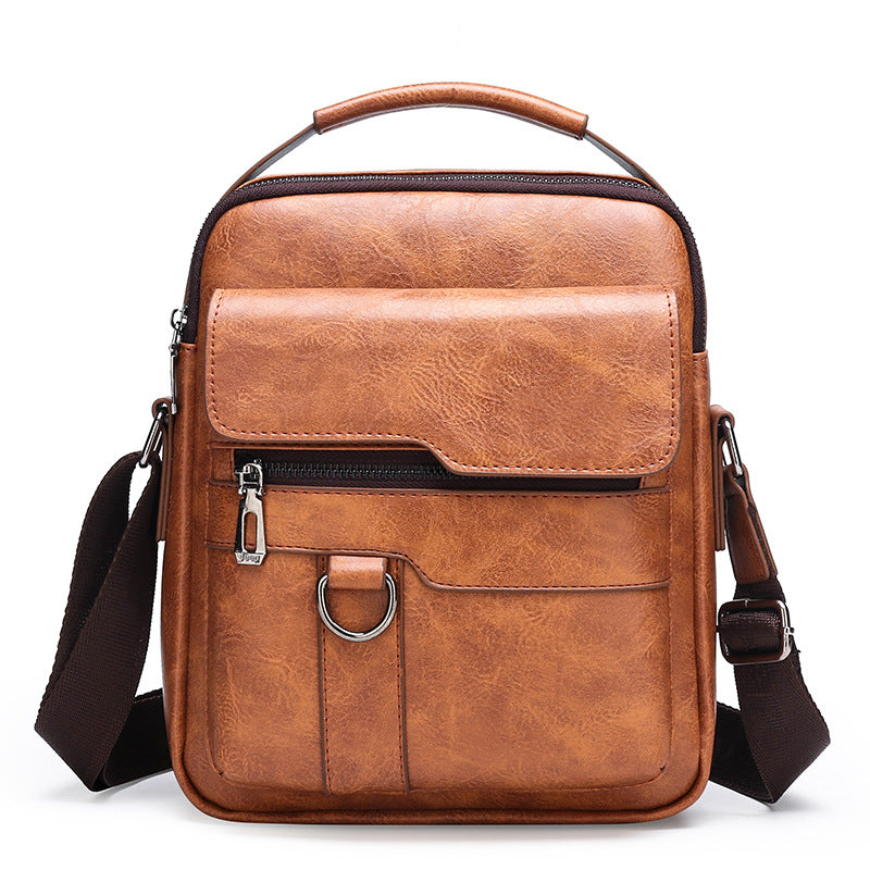 🏆【Versión de piel auténtica de primera calidad】Bolso de hombro vintage informal de gran capacidad para hombre