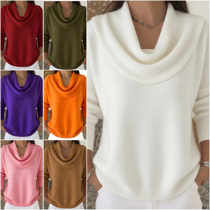 🔥【S-3XL méretek】Hosszú ujjú pulóver, egyszínű, laza és divatos stílus. Újdonság a 2025-ös őszi/téli kollekcióból.-4168135