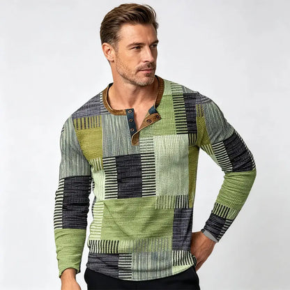 【Podzimní novinka – SLEVA 50 %】Pánské polo tričko s dlouhým rukávem a potiskem – Velikosti S–4XL