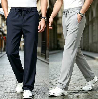 👖[Compra uno y llévate otro gratis] Pantalones casuales de pierna recta: confeccionados con un material elástico, delicado y transpirable para una máxima comodidad.