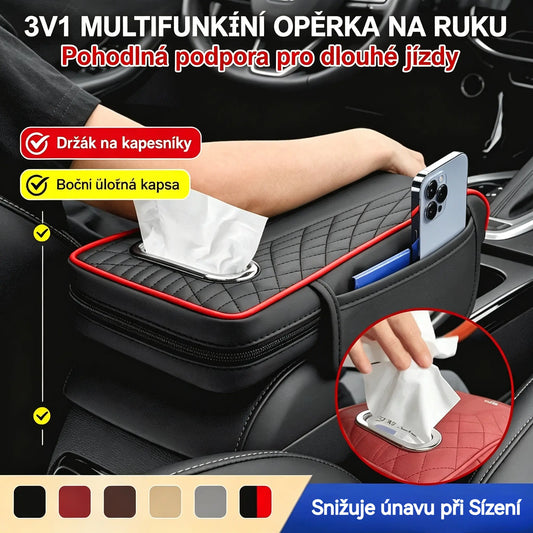 🔥🔥 730 Kč za kus 🚗✅ Multifunkční kožená loketní opěrka do auta tři v jednom