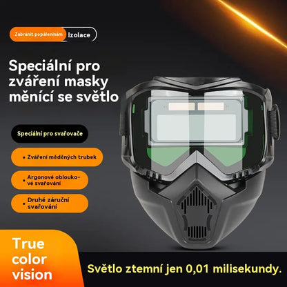 🔥😎Plně automatická svářečská kukla s ochrannou maskou pro svářeče s výměnou světla