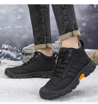 ❄️ Król Przeciwdziałania Mroźniom! Męskie Botki Śnieżne Na Wysokim Podnóżu O Luźnym Kroju, Bawełniane Buty Z Grubą Wełnianą Wstawką, Antypoślizgowe I Odporne Na Zużycie 🔥-4182418