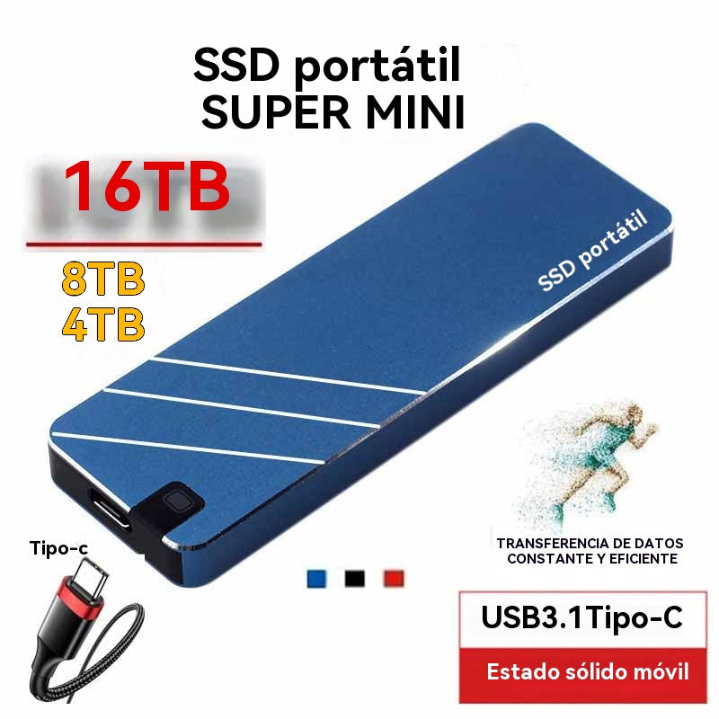 📣【SSD externo pequeño】💫Alta velocidad de transferencia, diseño compacto, ligero, resistente a golpes, estable