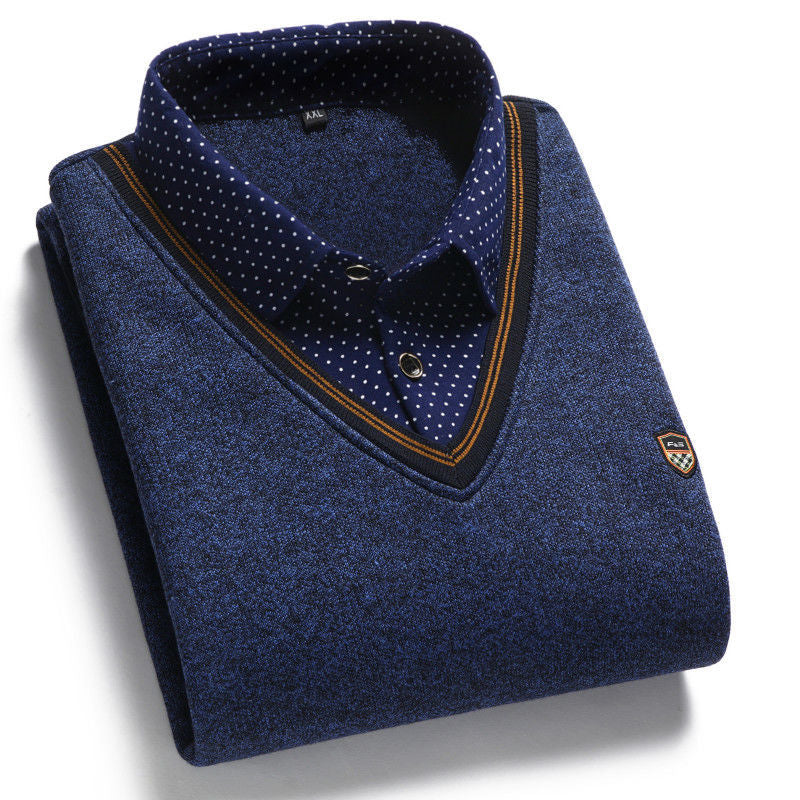 👔 [M-4XL] Nová pánská sametová pletená košile na podzim/zimu