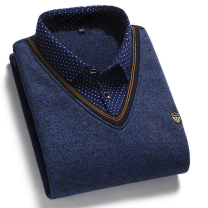 👔 [M-4XL] Nová pánská sametová pletená košile na podzim/zimu