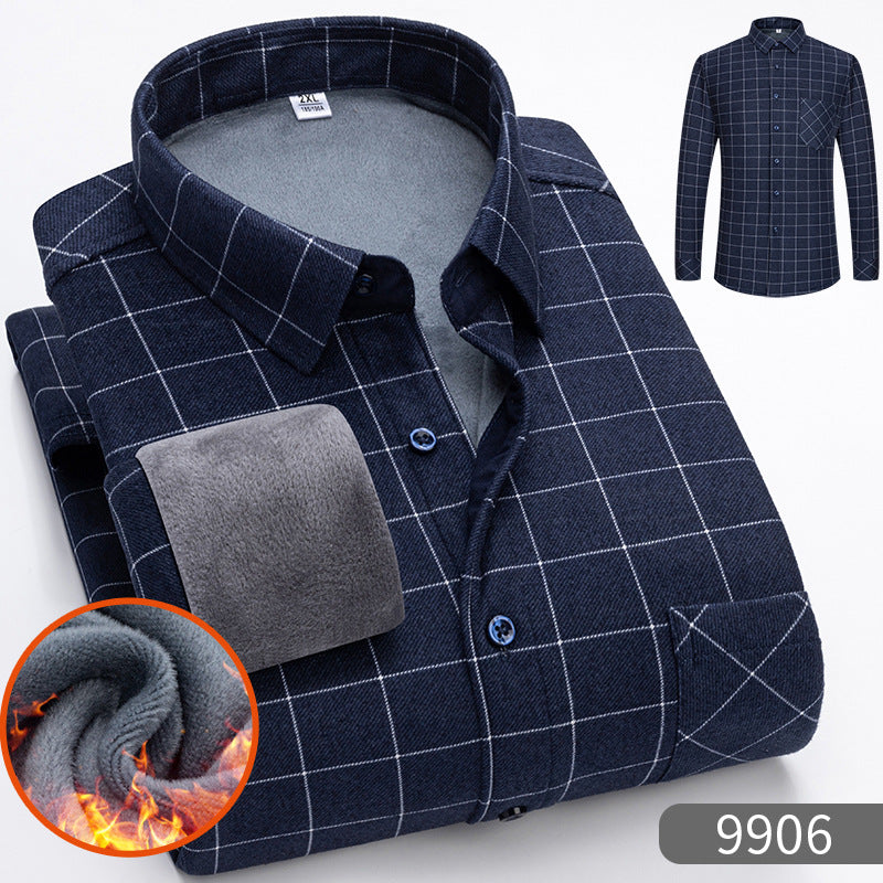 👔【Μεγέθη L-5XL】Εαρινό-χειμερινή θερμή επιχειρηματική μπλούζα με μακριά μανίκια