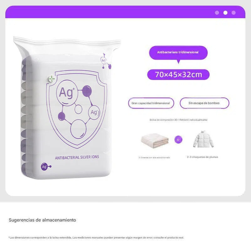 ✨（5 piezas）💨 Bolsa de almacenamiento al vacío grande y compresible: no requiere bomba, es a prueba de fugas e ideal para ahorrar espacio en maletas y en casa ✈️4304192