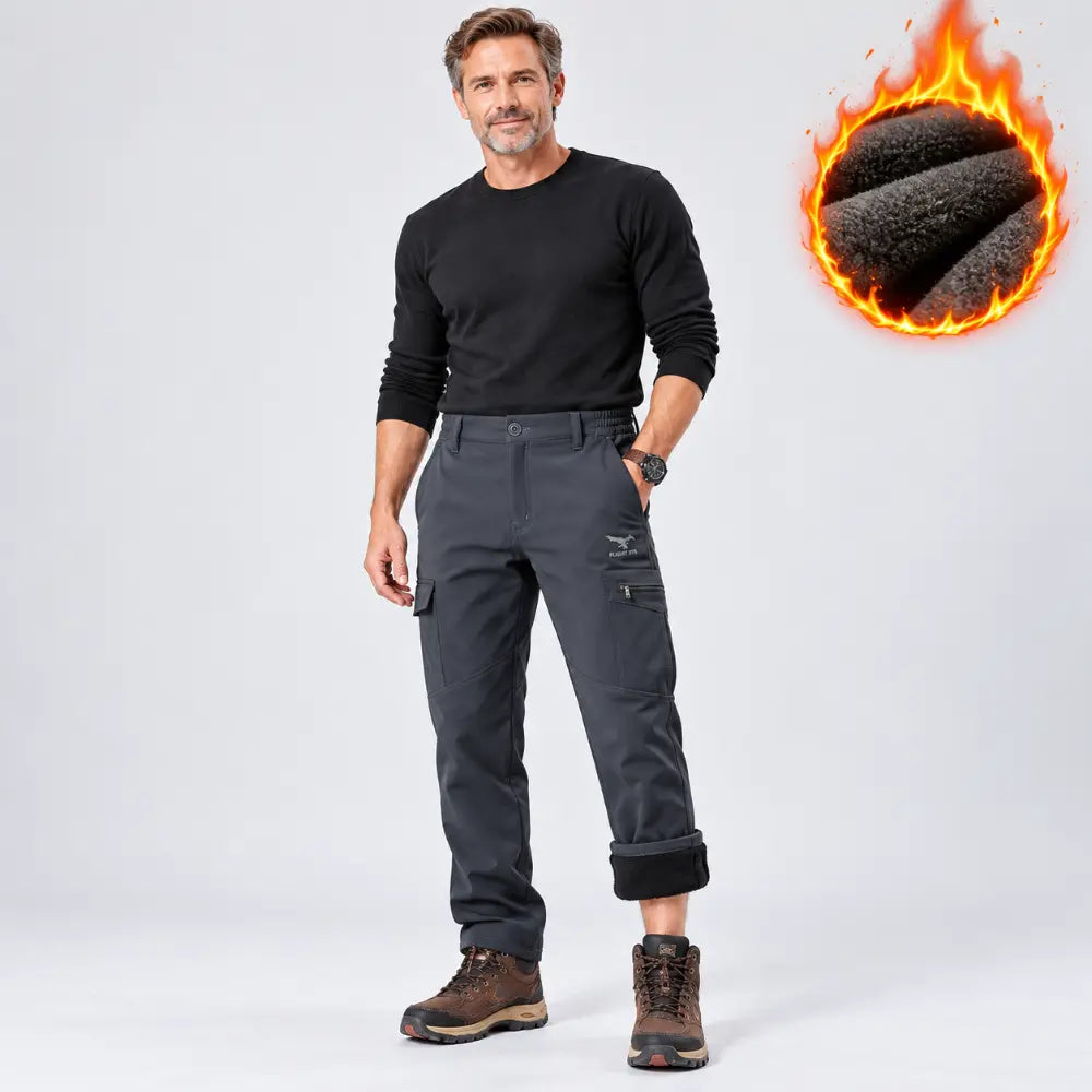【M-4XL】Pantalones softshell para hombre – Con aislamiento, gruesos, elásticos, cortavientos e impermeables, con forro polar; para esquí y senderismo