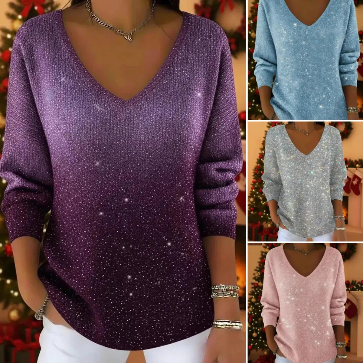 👚👚Nuevo suéter de manga larga con cuello en V para mujer, otoño/invierno 2026