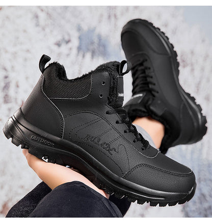 ⛄🔥👍【39-48】Nowoczesne męskie sportowe buty codzienne z skórą, grubą podszewką, antypoślizgową, wełnianym wypełnieniem i ogrzewaniem-4175411