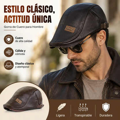 🧢🔥 Boina de cuero genuino con estilo vintage – Calidad premium y diseño atemporal ✨