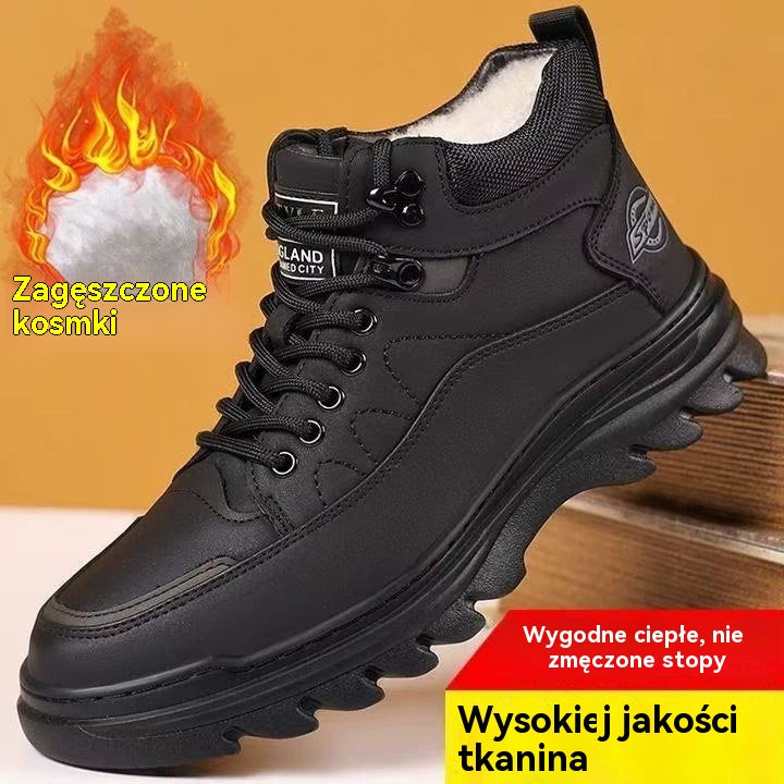 Nowe zimowe męskie buty sportowe, wygodne i lekkie, z polarową podszewką dla dodatkowego ciepła.【39-44】-4170007
