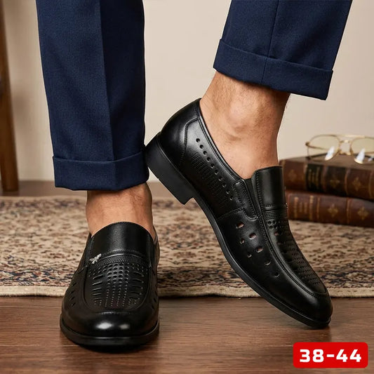 👞💫【Piel natural de primera calidad】【38-44】Zapatos de piel para hombre: fabricados con 100 % piel de vacuno y con suela blanda.