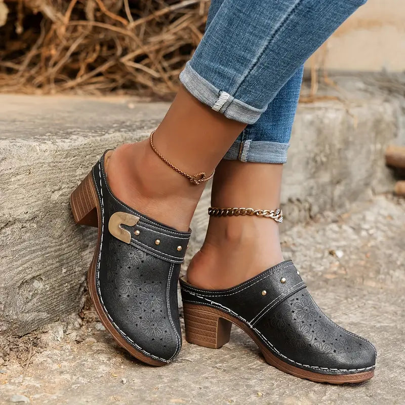 【36-43】Sandalias de cuña cerradas para mujer