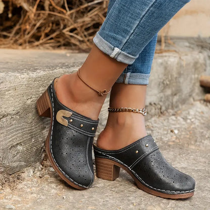 【36-43】Sandalias de cuña cerradas para mujer
