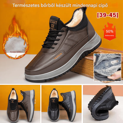 🏆🔥【39-45 méret】2025 Új Férfi Téli Sportcipő – Valódi Bőr, Vízálló, Puha Talpú és Bársonyos-4170383