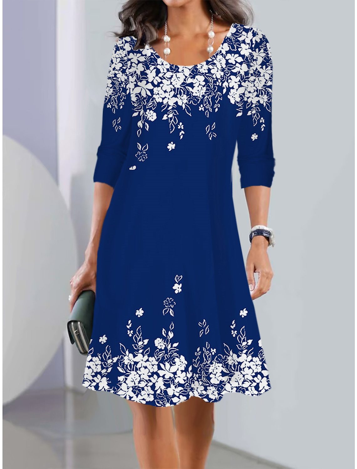 2026【XS-5XL】👗❤️‍🔥Nové letní midi šaty s dlouhým rukávem a kulatým výstřihem