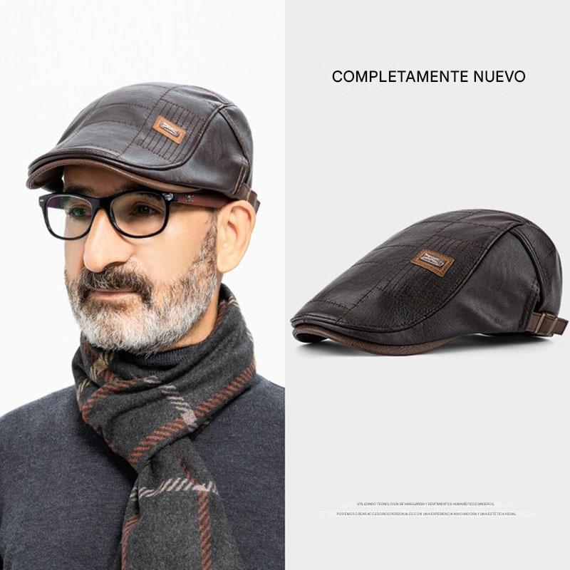 💥【Nuevo 2025】Boina de cuero para hombre – estilo retro, cómoda y de alta calidad