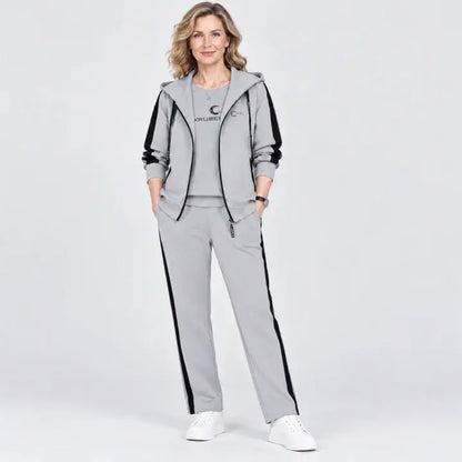 【M-4XL】Damowy zestaw 3-częściowy 2026 – bluza z kapturem, na jesień i zimę, luźny, sportowy, w dużych rozmiarach, dla mam