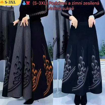 👗🎀【S-3XL】 Podzimní a zimní zesílená vlněná sukně