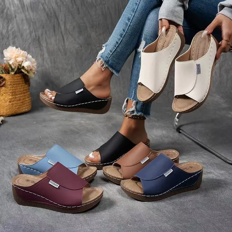 [Nuevos productos 2026] [36-43] Zapatillas de cuña con suela gruesa para mujer-E
