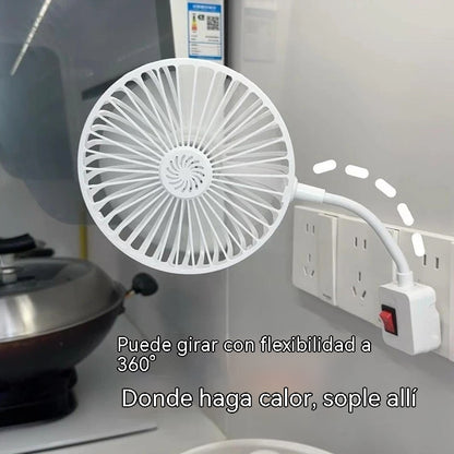 Compra 1 y recibe 1 gratis 🌟¡Dos por solo 32 euros!🔌💨 Mini Ventilador de Enchufe Giratorio 360° – Frescura Potente para Cocina, Baño, Dormitorio y Oficina